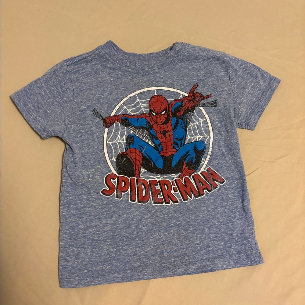 Kids Marvel Heather Blue Spider-Man Tee